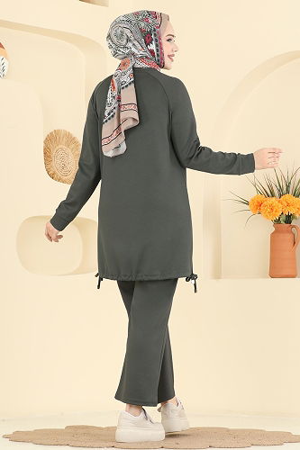 moda selvim طقم اخضر عفني 2733AYD574 - Thumbnail