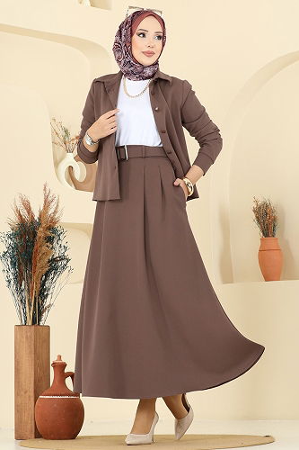 moda selvim طقم بني 2736SL432 - Thumbnail