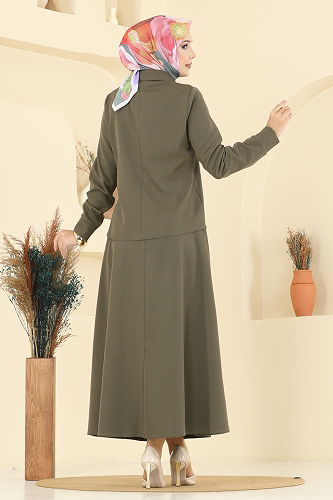 moda selvim طقم اخضر عفني 2736SL432 - Thumbnail