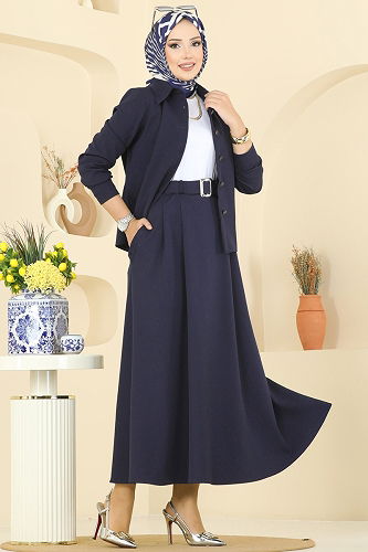 moda selvim طقم كحلي 2736SL432 - Thumbnail