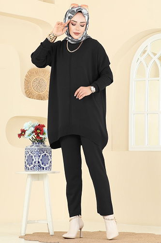 moda selvim طقم أسود 2737AYD574 - Thumbnail