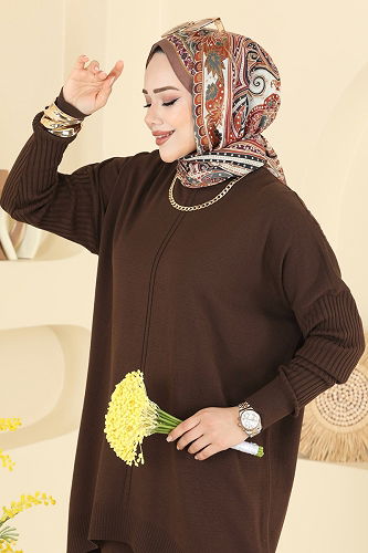 moda selvim طقم بني 2737AYD574 - Thumbnail