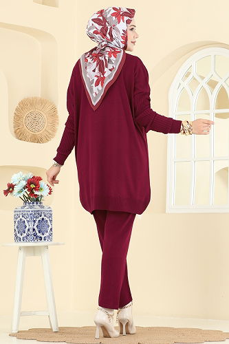 moda selvim Combined 2737AYD574 Burgundy - Thumbnail