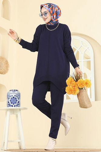 moda selvim طقم كحلي 2737AYD574 - Thumbnail