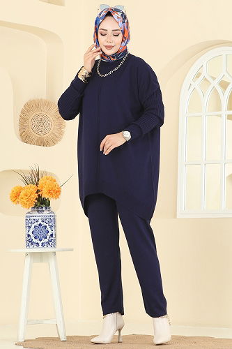 moda selvim طقم كحلي 2737AYD574 - Thumbnail