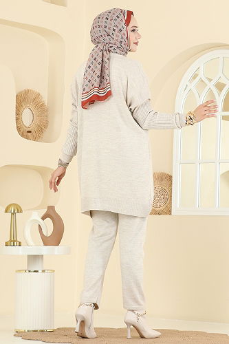 moda selvim طقم بيج 2737AYD574 - Thumbnail