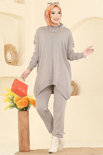 moda selvim طقم بيج 2737AYD574 - Thumbnail