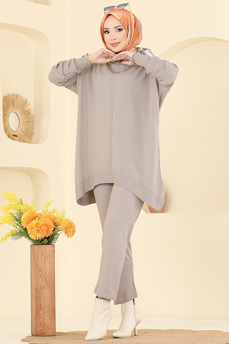 moda selvim طقم بيج 2737AYD574 - Thumbnail