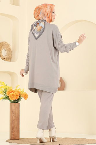 moda selvim طقم بيج 2737AYD574 - Thumbnail