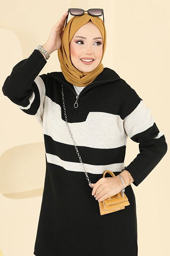 moda selvim طقم أسود 2738AYD574 - Thumbnail