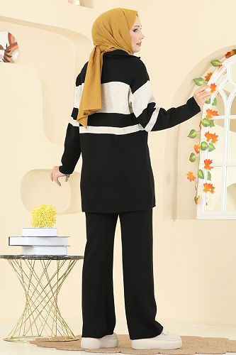 moda selvim طقم أسود 2738AYD574 - Thumbnail