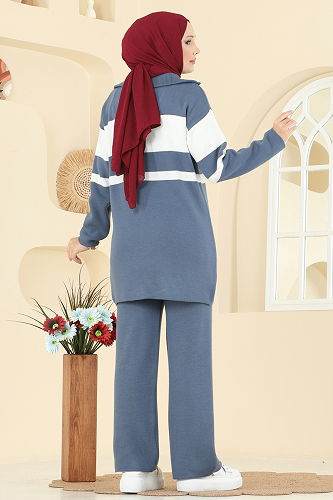 moda selvim طقم ازرق 2738AYD574 - Thumbnail