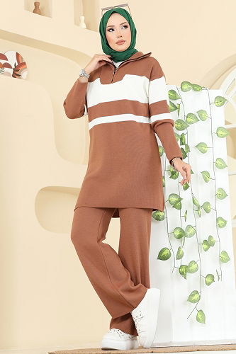 moda selvim طقم نحاسي فاتح 2738AYD574 - Thumbnail