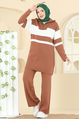 moda selvim طقم نحاسي فاتح 2738AYD574 - Thumbnail