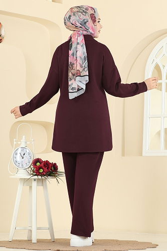 moda selvim طقم خمري 2739AYD574 - Thumbnail