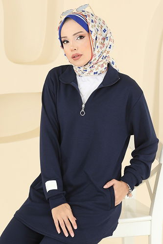 moda selvim طقم كحلي 2740AYD574 - Thumbnail