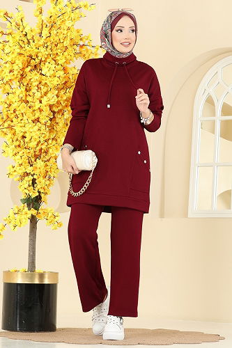 moda selvim Combined 2742AYD574 Burgundy - Thumbnail