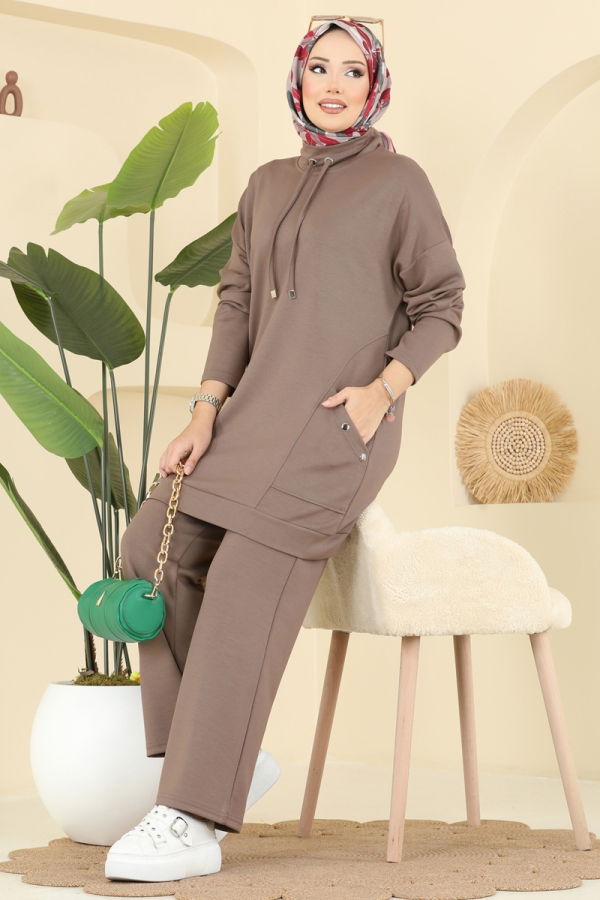 Modaselvim الاطقم طقم بيج غامق 2742AYD574