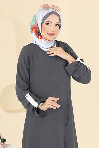 moda selvim طقم رمادي غامق & سكري 2742SL432 - Thumbnail