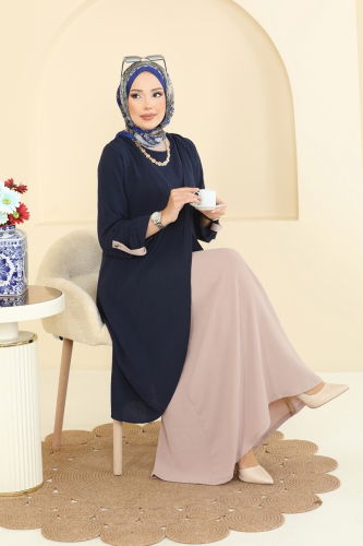 S.L. - طقم كحلي وبيج 2742SL432