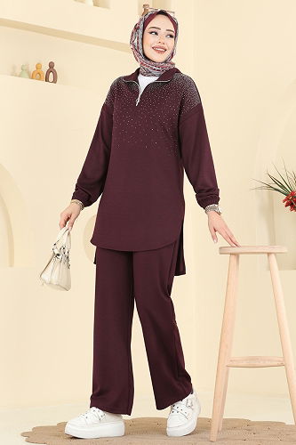 moda selvim Combined 2743AYD574 Burgundy - Thumbnail