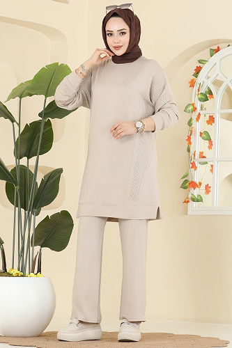 moda selvim طقم بيج 2744AYD574 - Thumbnail