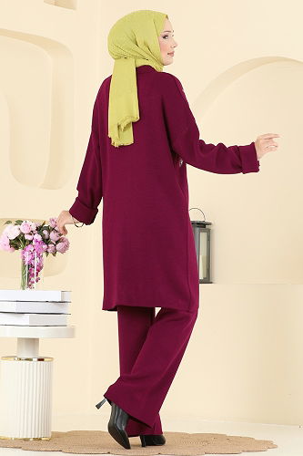 moda selvim طقم خمري 2745AYD574 - Thumbnail