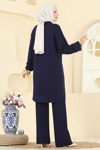 moda selvim طقم كحلي 2745AYD574 - Thumbnail