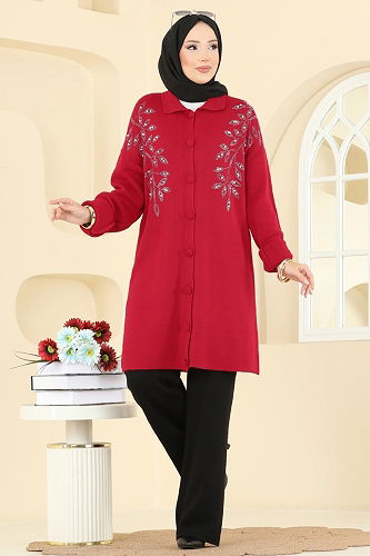 moda selvim طقم أحمر و أسود 2745AYD574 - Thumbnail