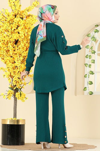 moda selvim طقم زيتي 2746AYD574 - Thumbnail