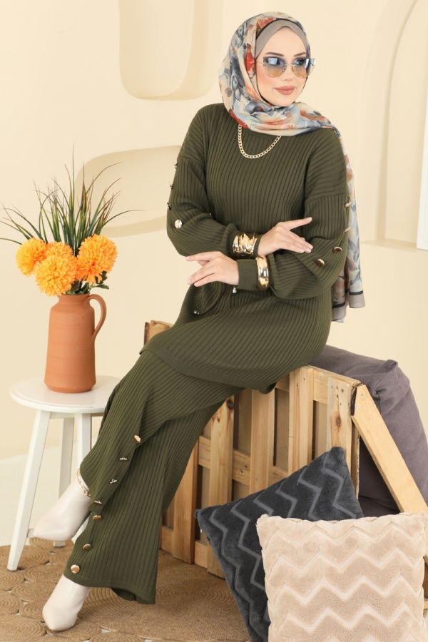 Modaselvim الاطقم طقم اخضر عفني 2746AYD574