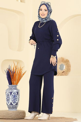 moda selvim طقم كحلي 2746AYD574 - Thumbnail