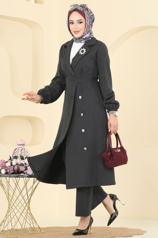 Modaselvim Hijab Combinations Combined 2747SL432 Anthracite