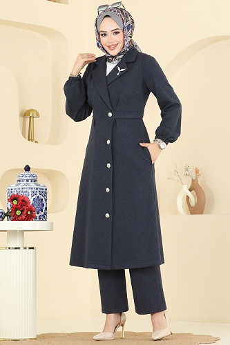 moda selvim طقم كحلي 2747SL432 - Thumbnail