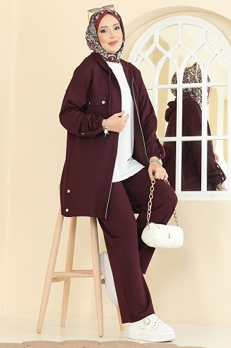 moda selvim Combined 2748AYD574 Burgundy - Thumbnail