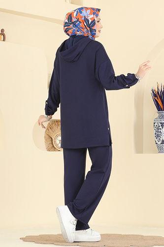 moda selvim طقم كحلي 2748AYD574 - Thumbnail