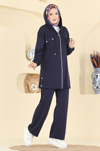 moda selvim طقم كحلي 2748AYD574 - Thumbnail