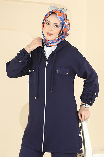 moda selvim طقم كحلي 2748AYD574 - Thumbnail