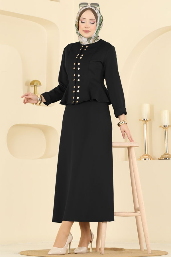 Modaselvim Hijab Combinations Combined 2748SL432 Black