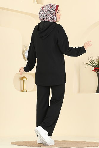 moda selvim طقم أسود 2749AYD574 - Thumbnail