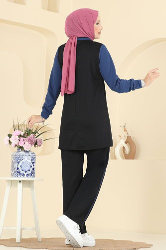 moda selvim طقم أزرق واسود 2750SL432 - Thumbnail