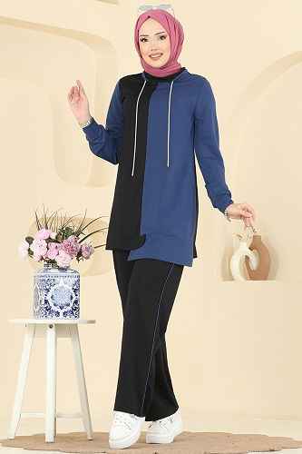 moda selvim طقم أزرق واسود 2750SL432 - Thumbnail