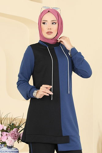 moda selvim طقم أزرق واسود 2750SL432 - Thumbnail