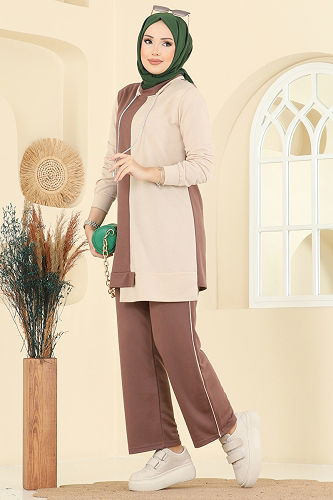 moda selvim طقم بيج وردي 2750SL432 - Thumbnail