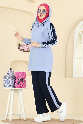 moda selvim Combined 2751SL432 Baby Blue & Navy Blue - Thumbnail