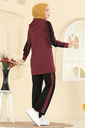 moda selvim Combined 2751SL432 Burgundy & Black - Thumbnail