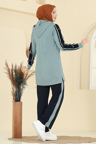 moda selvim Combined 2751SL432 Mint&Navy Blue - Thumbnail