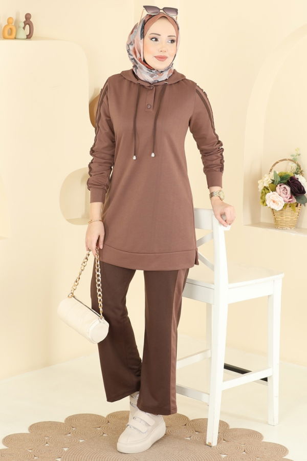 Modaselvim Hijab Combinations Combined 2751SL432 Powder Vision & Brown