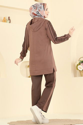 moda selvim طقم بيج وردي وبني 2751SL432 - Thumbnail