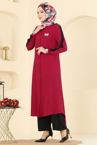 moda selvim طقم احمر 2752SL432 - Thumbnail